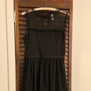 Black tulle dress with sheer neckline